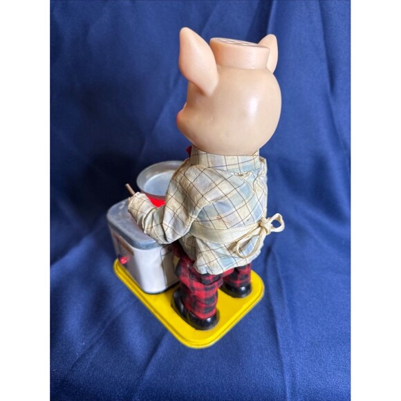 Vintage Tin 1950s Piggy Cook Battery Operated Toy Japan Parts or Repair - Picture 3 of 9